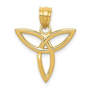 14k Yellow Gold 18mm Trinity Symbol Pendant